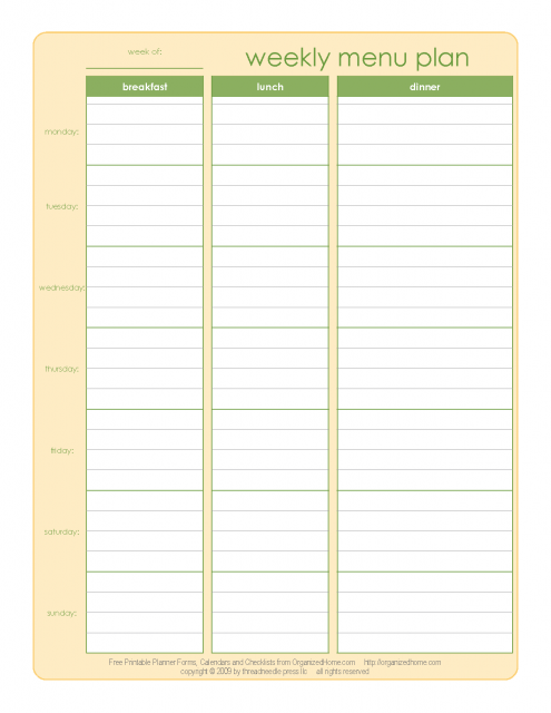 menu planner templates weekly menu planner template word menu planner templates weekly menu planner template word