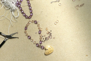 Honeycomb Calcite heart-shaped pendant
