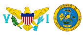 Bandera y escudo de Islas Vírgenes Estadounidenses
