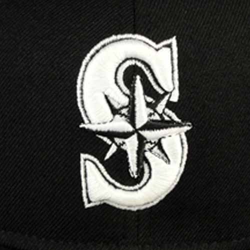 Seattle Mariners Black and White Fitted by New Era 59Fifty Cranium