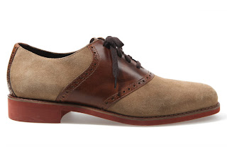 two tone brown leather shoe