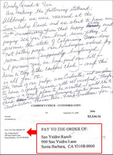 Randy Quaid cashier's check