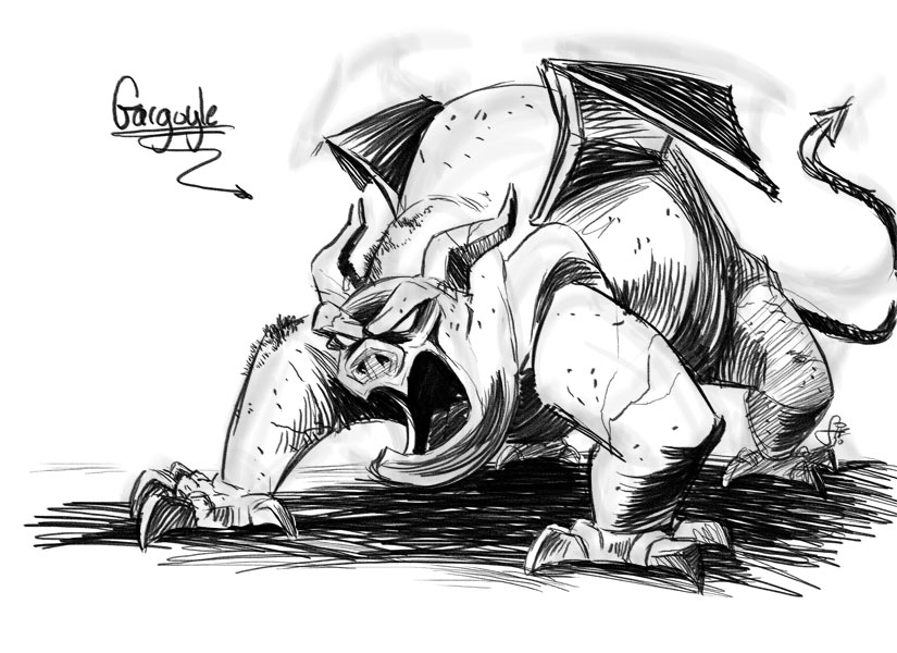 but I have a hard time drawing gargoyles cute maybe it's too many hours
