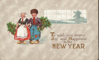 antique postcard for new year