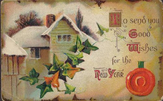 Antique Victorian New Year Postcard