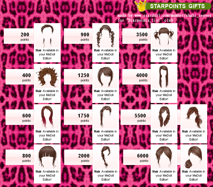 voici les coiffure starpoints si tu veux savoir le quel tu va débloquer Starpoints+hair+copy