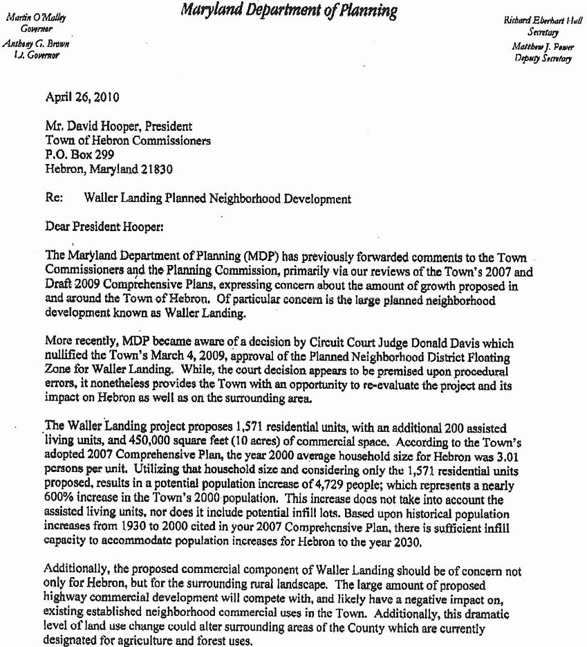 Letter Setting Out