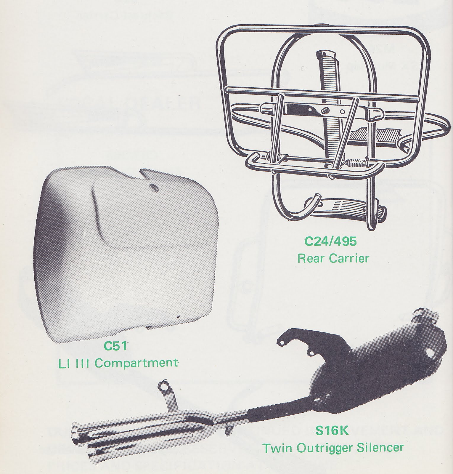 Parka Avenue Authentic vintage accessories for the Lambretta A Mod's