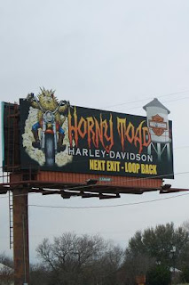 Road Sign: Harley Davidson Horny Toad