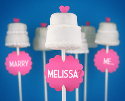Mini Wedding Cakes Pops an actual proposal in fact Pie Pops