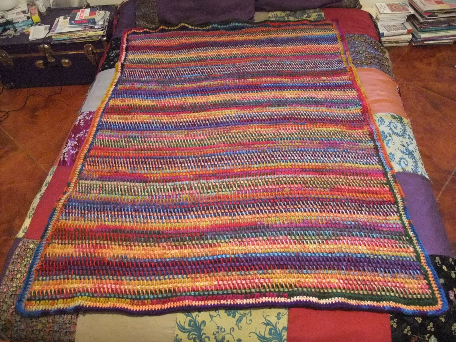 stuff i make: Rainbow Fuzz - a P hook chunky yarn tunisan ...