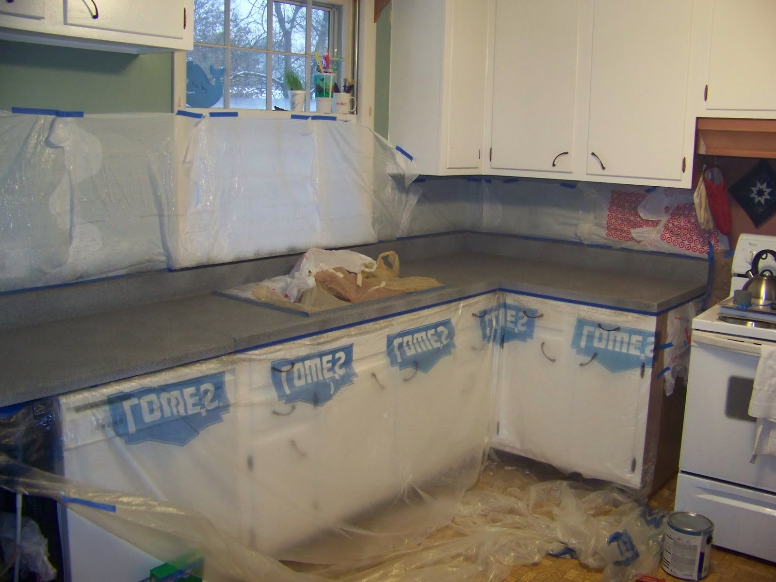 The Jones Family: Kitchen Makeover: Part II- Painting the Countertops