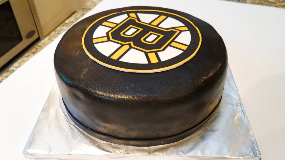 Cheeky Cakery Bruins Hockey Puck Grooms Cake