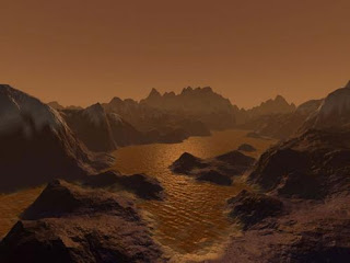 Image: What Titan surface might look like, Credit: Steven Hobbs, via NASA