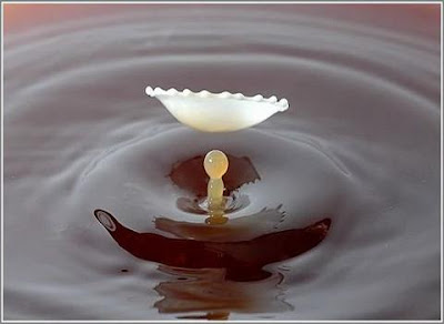 super slow motion picture of cream drops to coffee 4