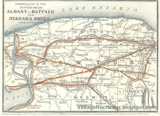 Map of New York State Railroads 1847