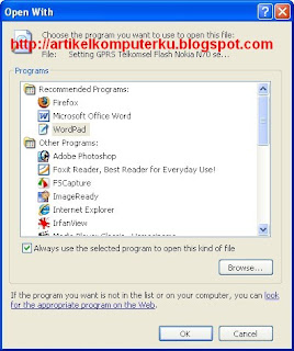 pilih software pembuka aplikasi