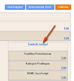 Menambah gadget untuk tukaran link (backlink) di sidebar