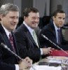 Mark Carney, Governor of the Bank of Canada, Stephen Harper, Jim Flaherty Mark Carney, Governor of the Bank of Canada, Stephen Harper, Jim Flaherty