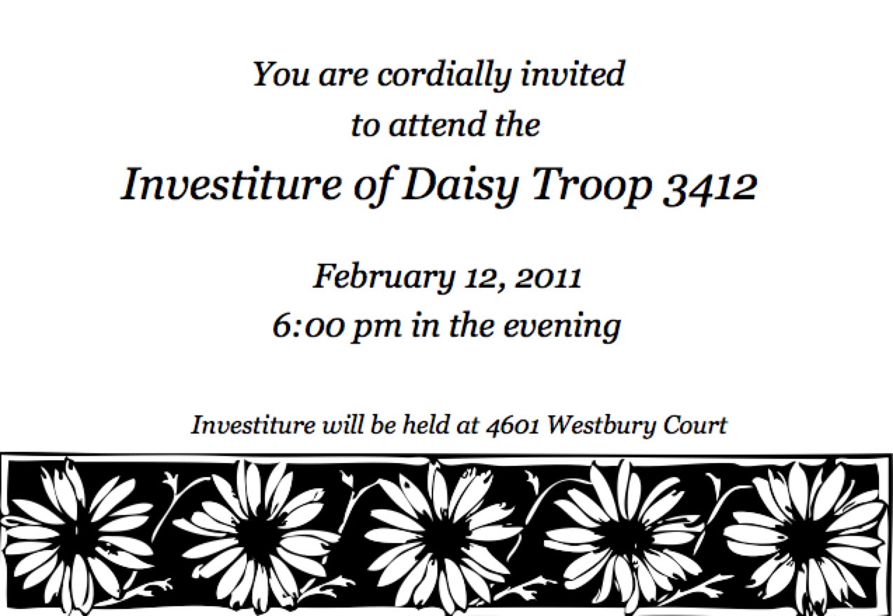 Girl Scout Daisy Investiture Ceremony Invitation images Girl Scout Daisy Investiture Ceremony Invitation images