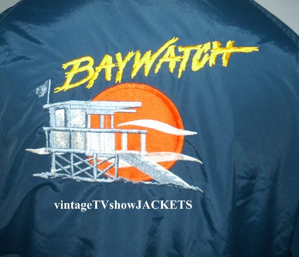 VintageTVshowJackets Baywatch Lifeguard Blue Crew Jacket 1991