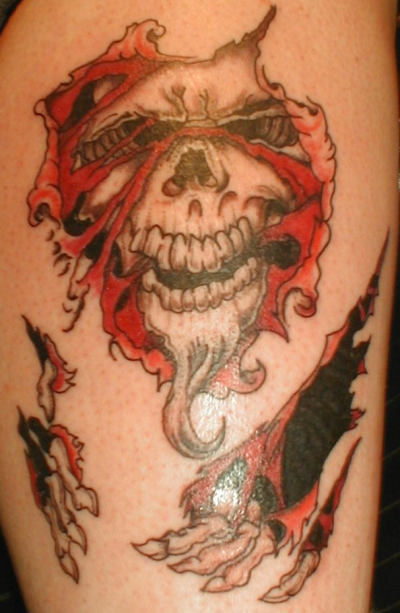 Skull and Flame Tattoo Design Pictures