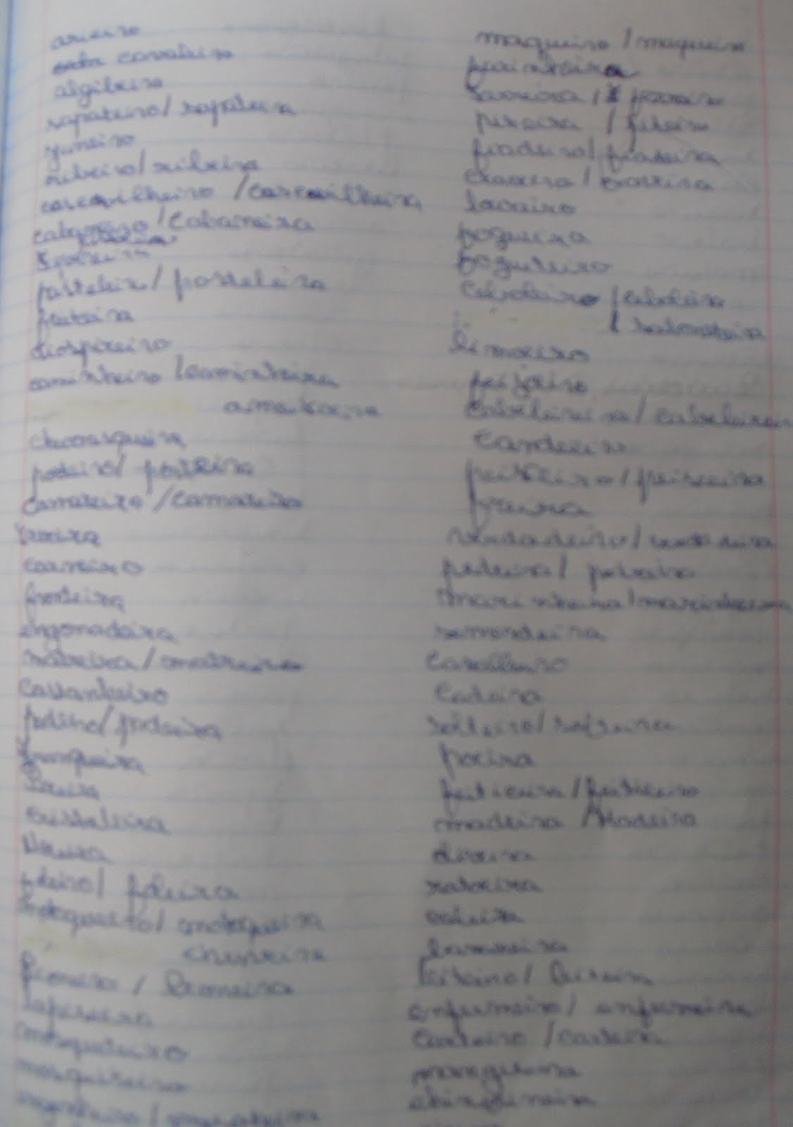 Lista de palavras derivadas e primitivas Lista de palavras derivadas e primitivas