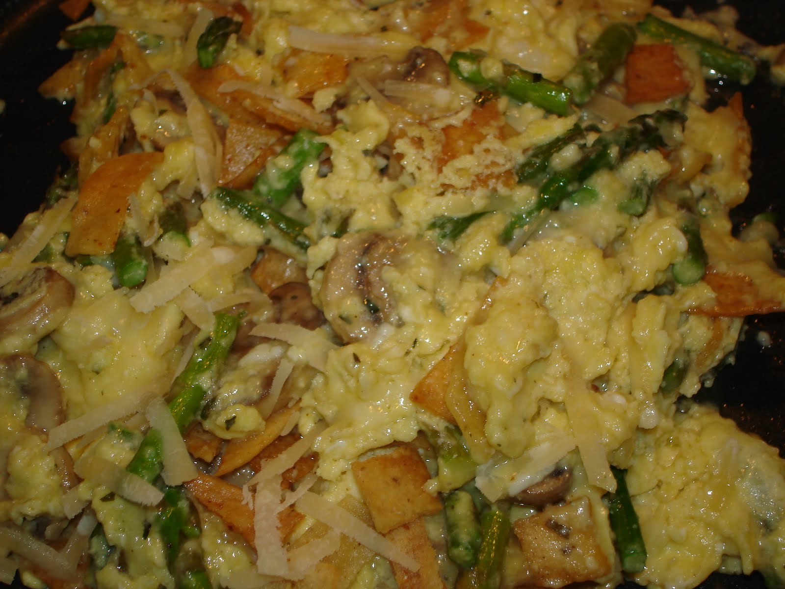 The Tiny Skillet Asparagus Mushroom Scramble