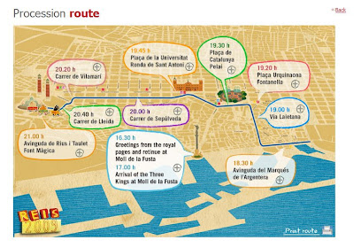 Barcelona Sights - King's Parade detail of route