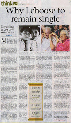 Singapore Newspaper Clippings: Dr. Lee Wei Ling - Why I choose to ...