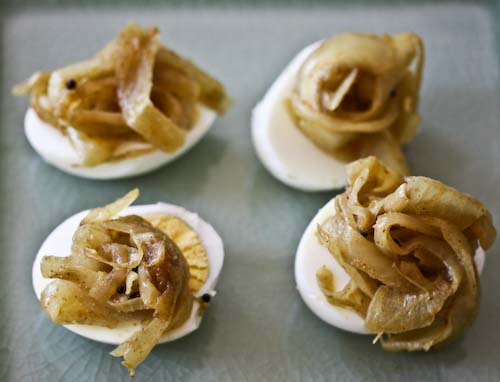 Hard Boiled Eggs with Onions