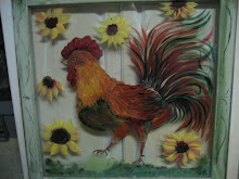 Old window art with Rooster