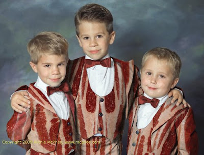 Yes those are bacon suits Makes you wonder what the wedding cake looked 