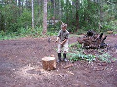 Rex preparing for our woodstove