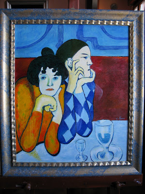 Le Mie Riproduzioni Ad Olio E A Cura Di Cesare Fiori Da Pablo Picasso Arlecchino E La Sua Amica I Saltimbanchi