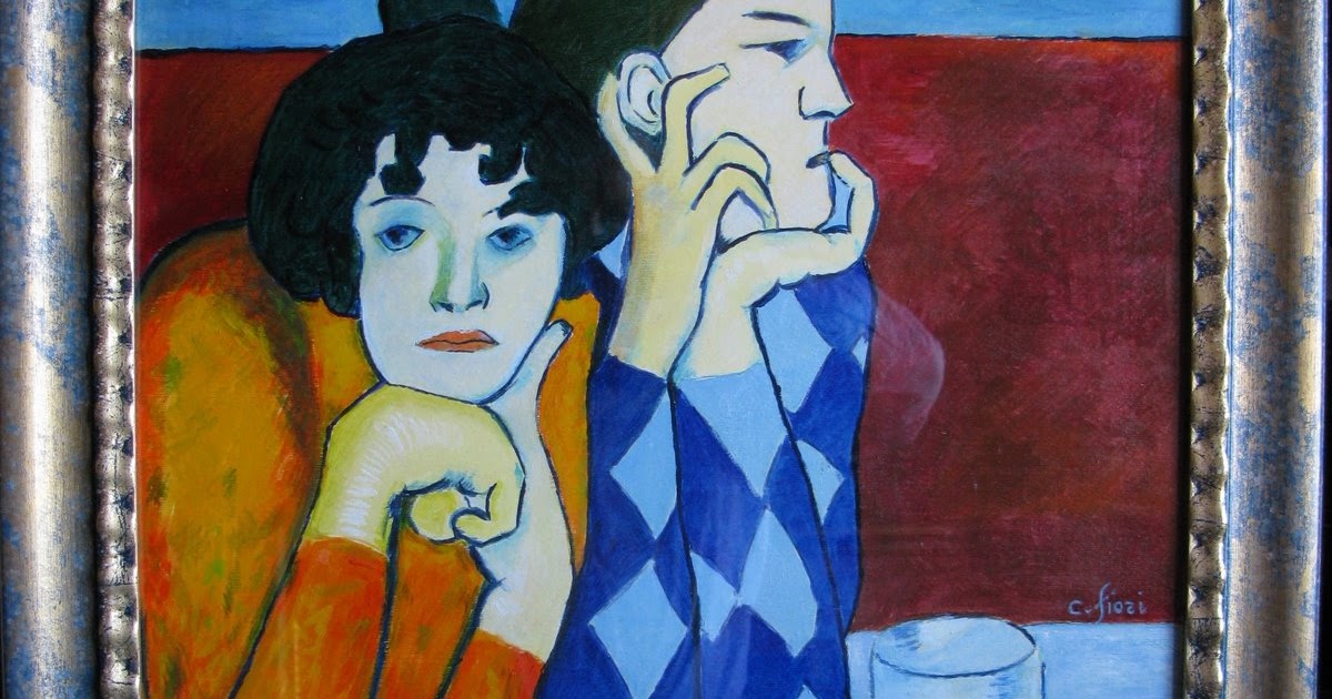 Le Mie Riproduzioni Ad Olio E A Cura Di Cesare Fiori Da Pablo Picasso Arlecchino E La Sua Amica I Saltimbanchi