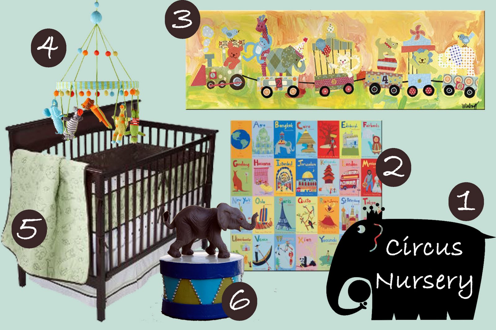 Circus Crib Bedding