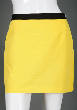 Jenni Kanye Spring/Summer Collection Yellow Leather Mini Skirt with 