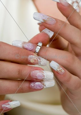 Iryna Giblett Nail Academy: Wedding nail design using 
