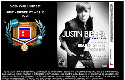 Justin Bieber North Korea vote