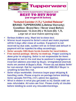 Tupperware Brand New 1.7L Textured Canister *Limited Release* #75# *FREE POSTAGE* – S$14.00