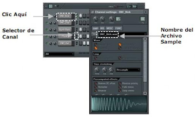 elementos del secuenciador por pasos de FL Studio para cargar un sonido
