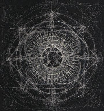 mandala-a-day: Day 186 mandala 7-5-10: gel pens on black paper, 6"x 6