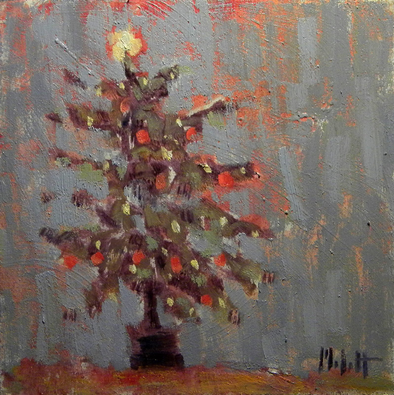 Heidi Malott Original Paintings Christmas Tree Painting Contemporary