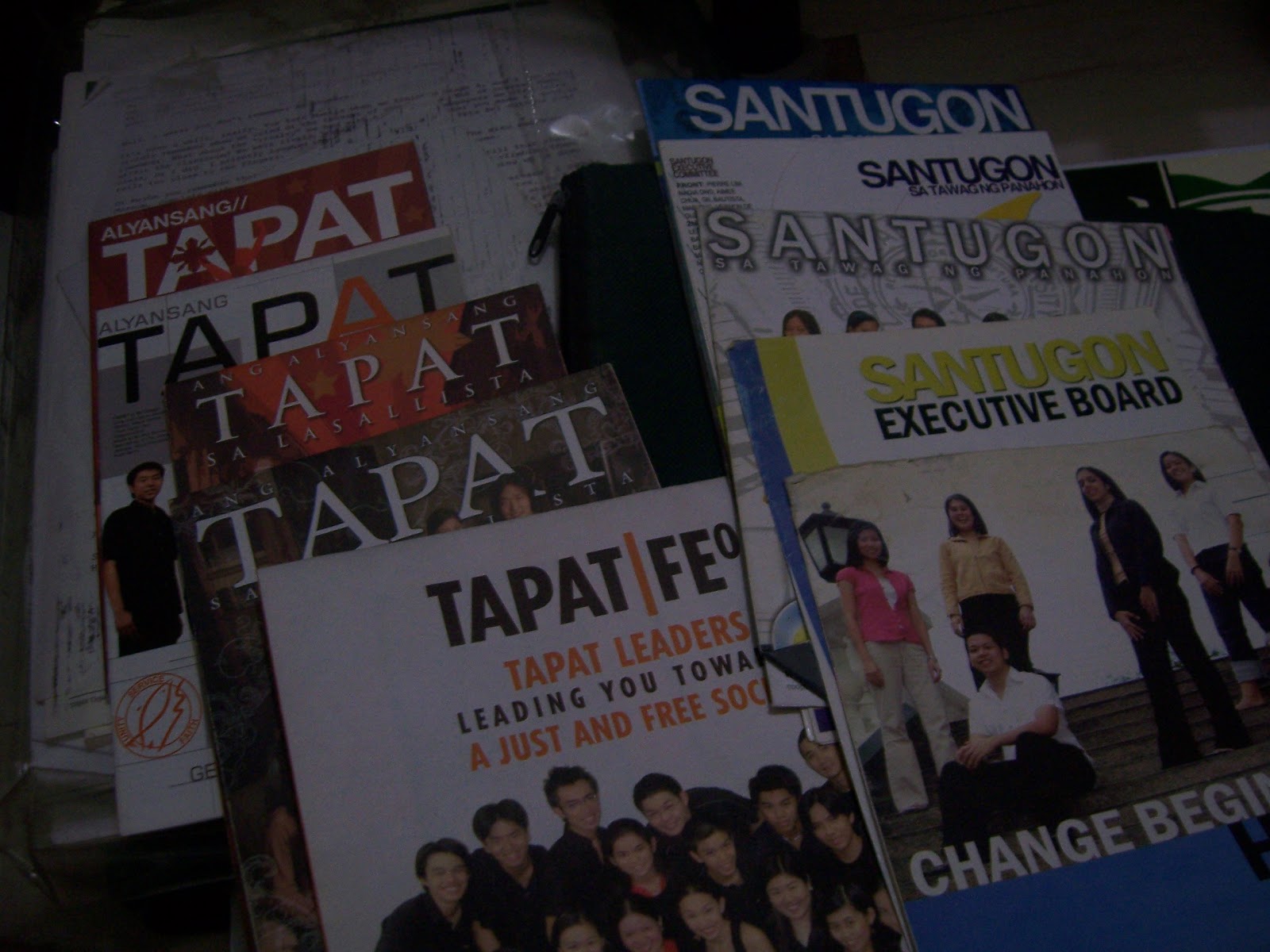 I collected four years' worth of campaign materials from both parties. The last batch - the one for the 2009 elections - came from my sister, who helped as much as possible despite not wanting to write for me. The people I met during the campaigns asked me if she'll write. She'd admit she's more of a Tapat person.