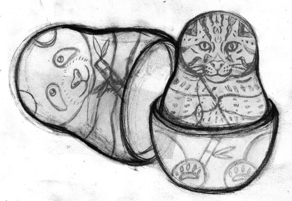 illustration+letterpress Nesting Dolls {illustration process}