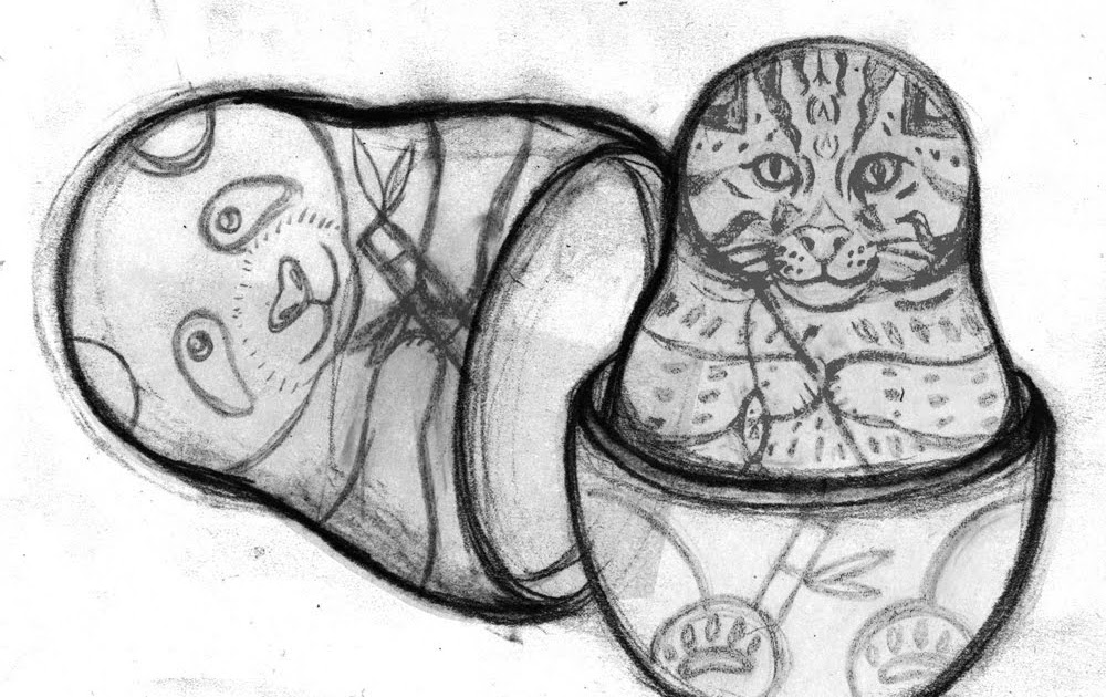 illustration+letterpress Nesting Dolls {illustration process}