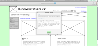 Screenshot of Mockingbird webpage prototype