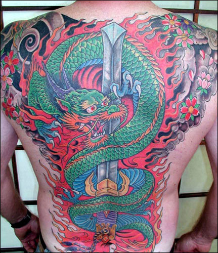  Japanese tattoo dragon include full back and upper arm designs.