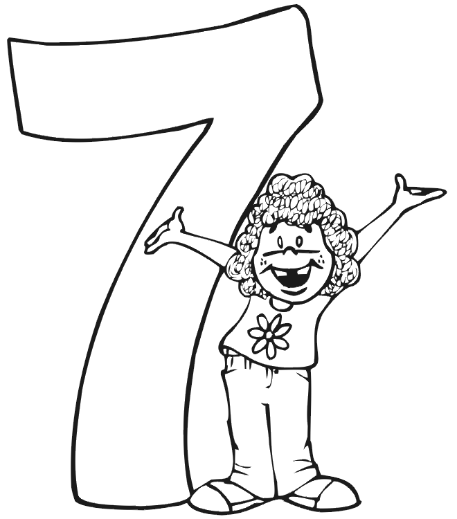 Girl 7th Birthday coloring